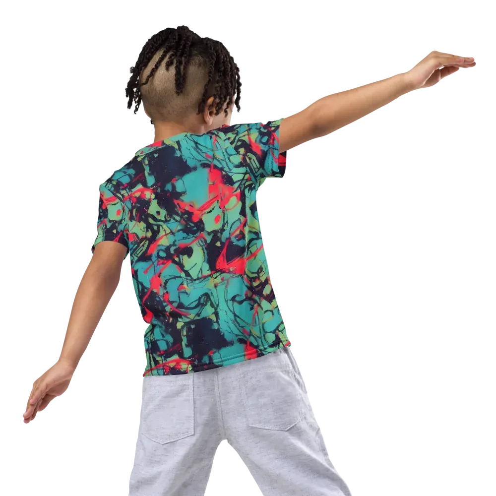Ink Afterglow on Kids Crew Neck T-Shirt — Back