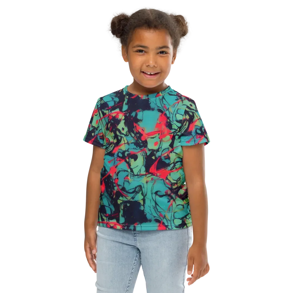 Ink Afterglow on Kids Crew Neck T-Shirt — Front