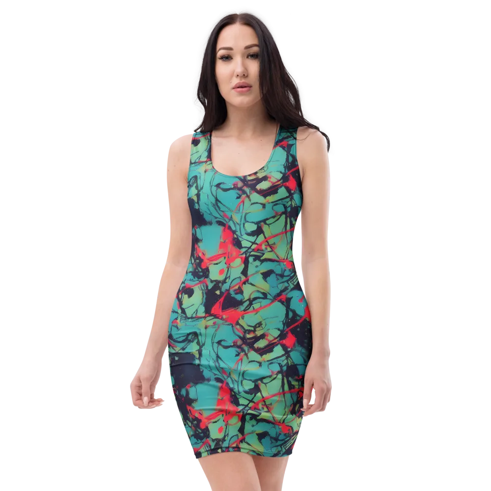 Ink Afterglow on Bodycon Dress — Front
