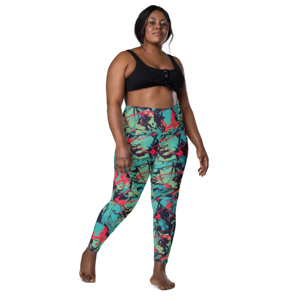 Ink Afterglow on Leggings with Pockets — Front