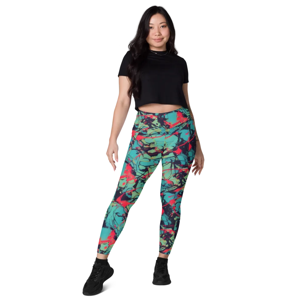 Ink Afterglow on Leggings with Pockets — Front
