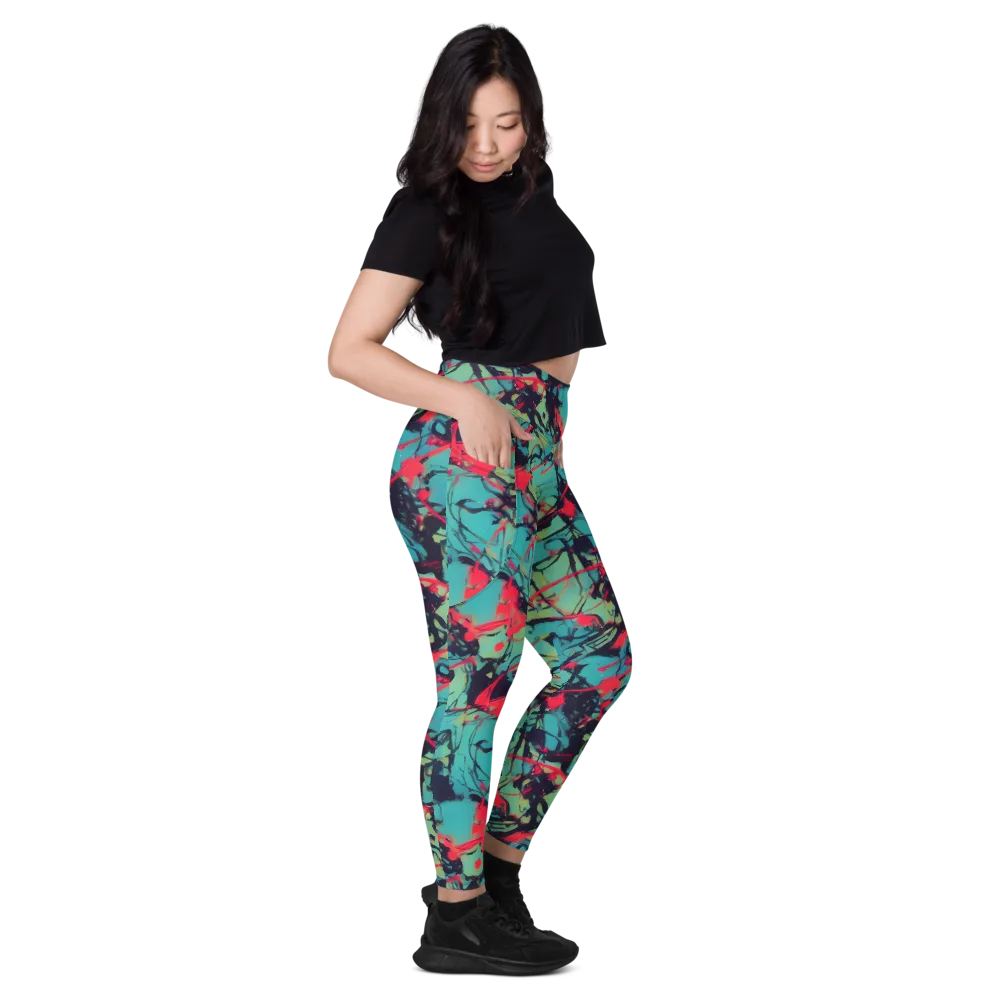Ink Afterglow on Leggings with Pockets — Right