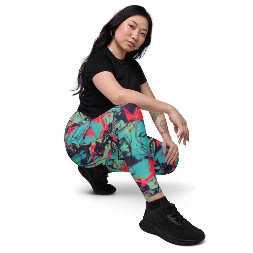 Ink Afterglow on Leggings with Pockets — Right Front