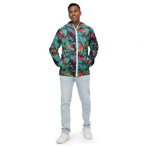 Ink Afterglow on a Men's Windbreaker