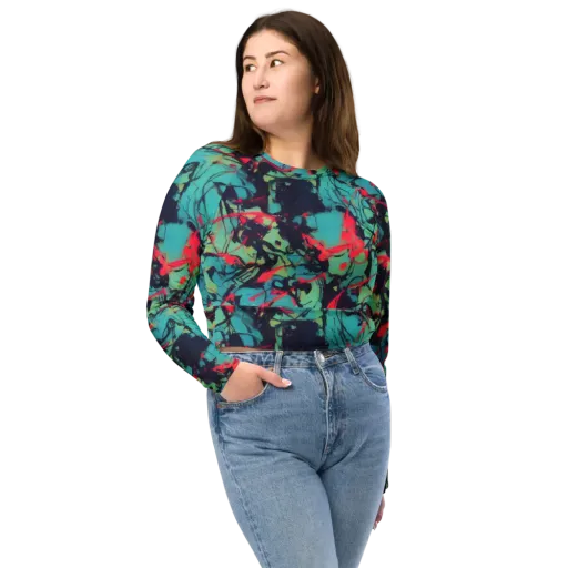 Ink Afterglow on a Long Sleeve Crop Top