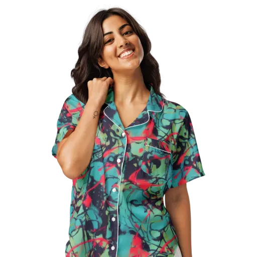 Ink Afterglow on a Women's Short Sleeve Pajama Top