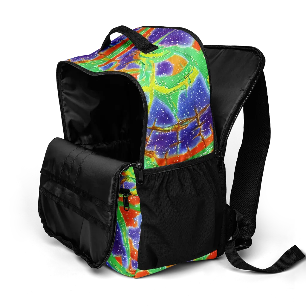 Blue Ember Maze on Utility Backpack — Product details 2