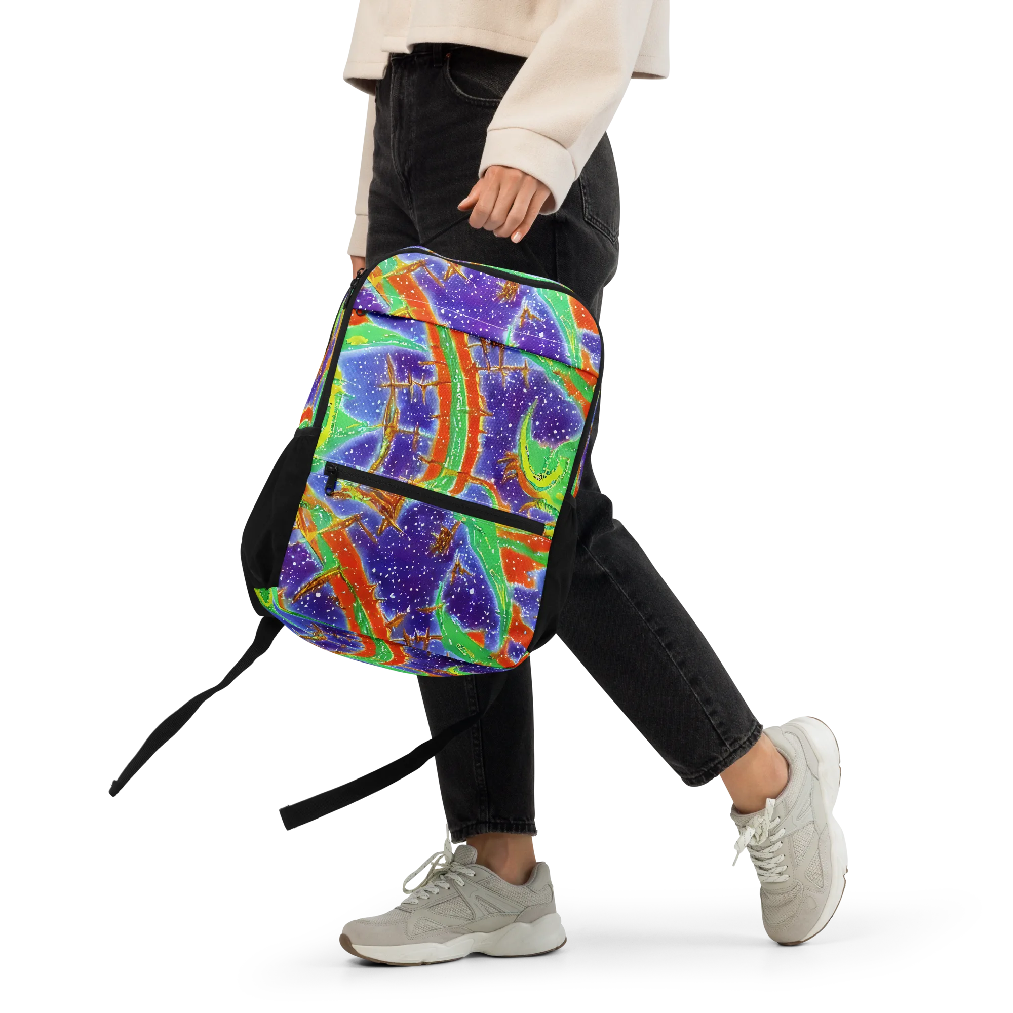 Blue Ember Maze on Utility Backpack — Front