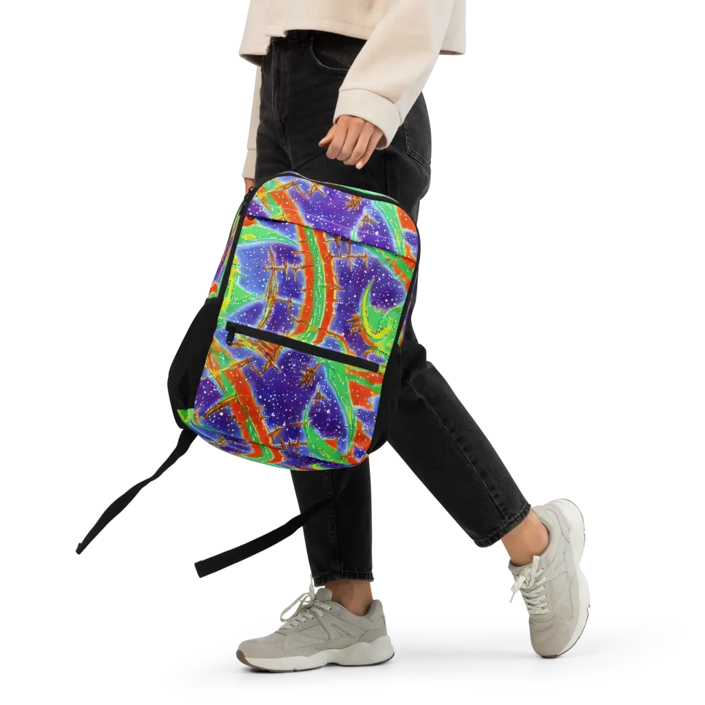 Blue Ember Maze on Utility Backpack — Front