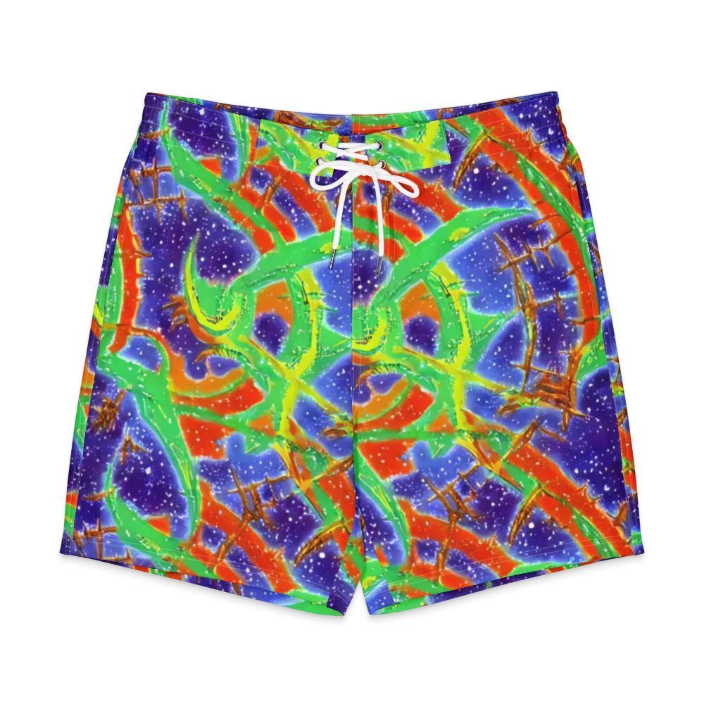 Blue Ember Maze on Men's Board Shorts — Front