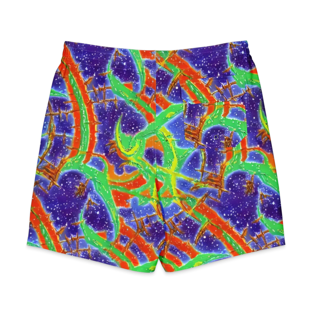 Blue Ember Maze on Men's Board Shorts — Back