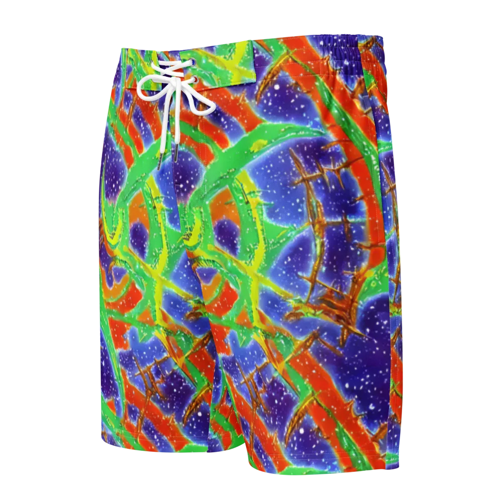 Blue Ember Maze on Men's Board Shorts — Front