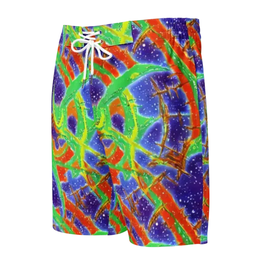 Blue Ember Maze on a Men's Board Shorts