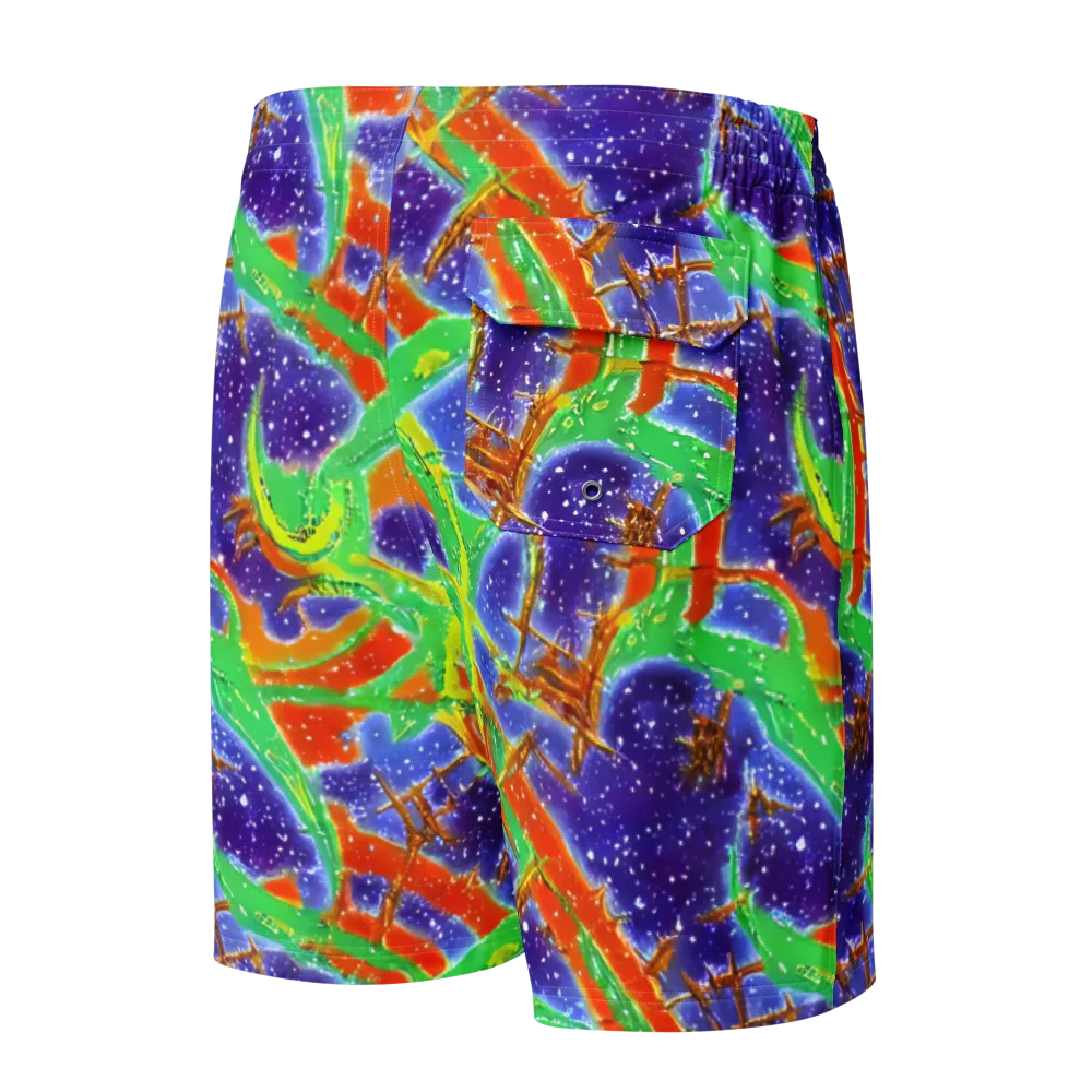 Blue Ember Maze on Men's Board Shorts — Back