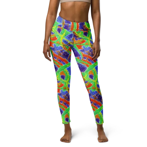 Blue Ember Maze on a Yoga Leggings