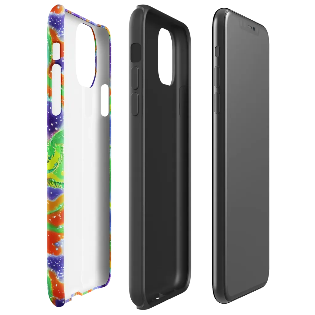 Blue Ember Maze on Tough Case for iPhone® — Right