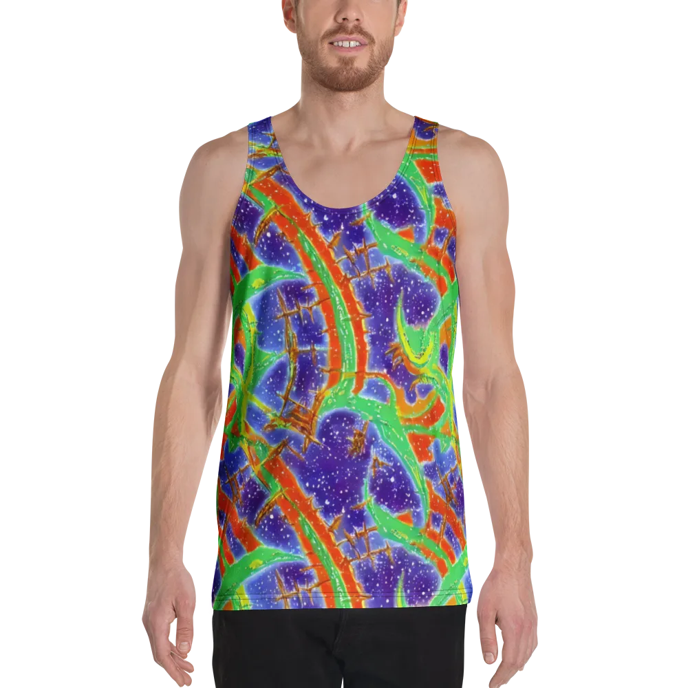 Blue Ember Maze on Men's Tank Top — Front