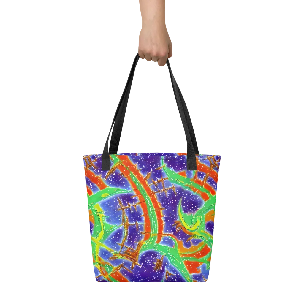 Blue Ember Maze on Tote Bag — Front