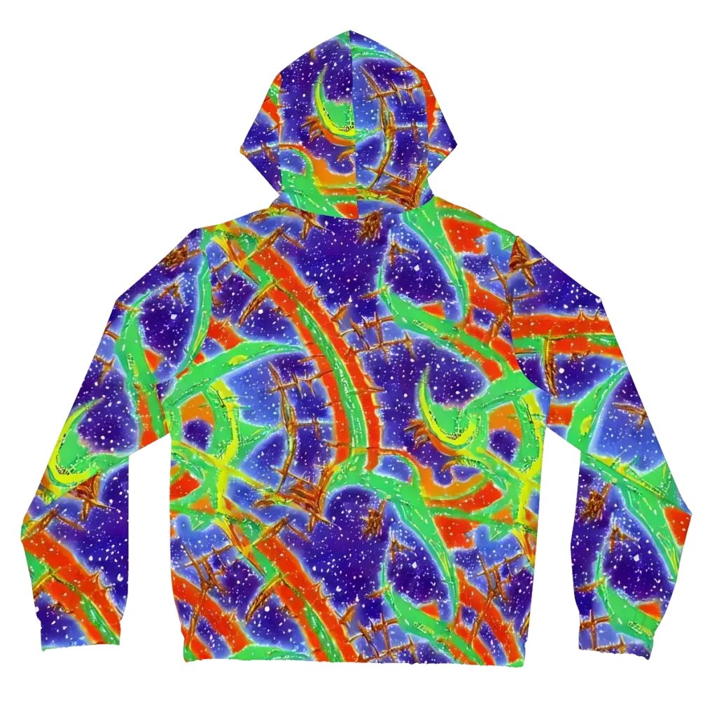 Blue Ember Maze on Women's Full-Zip Hoodie — Back