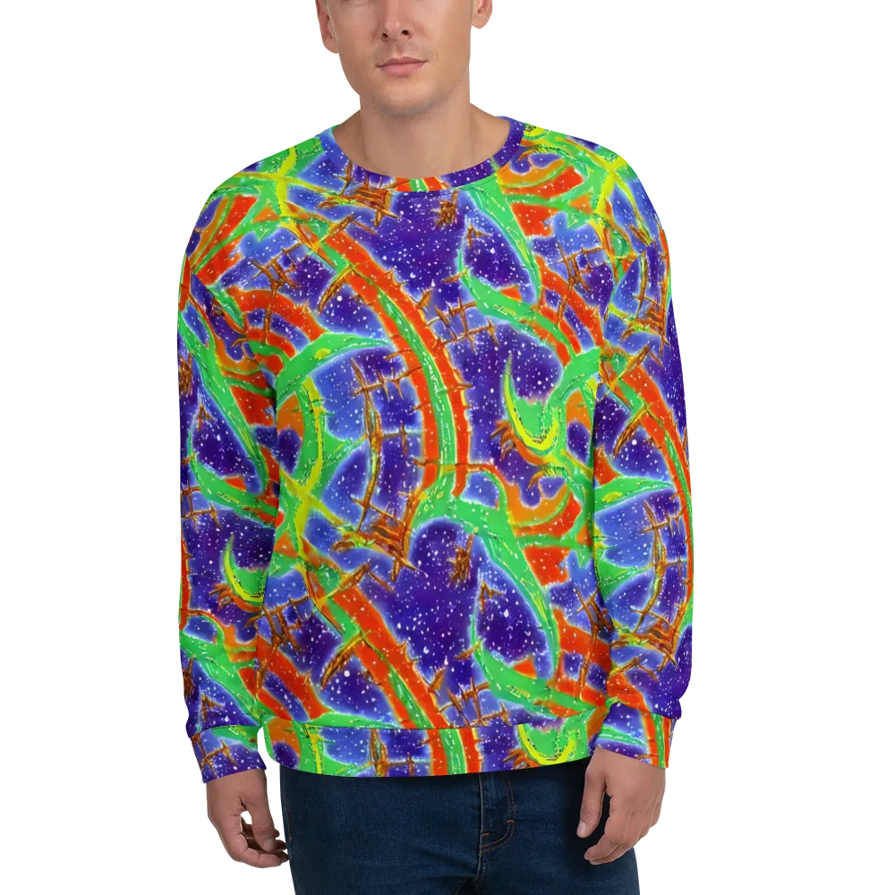 Blue Ember Maze on Sweatshirt — Front
