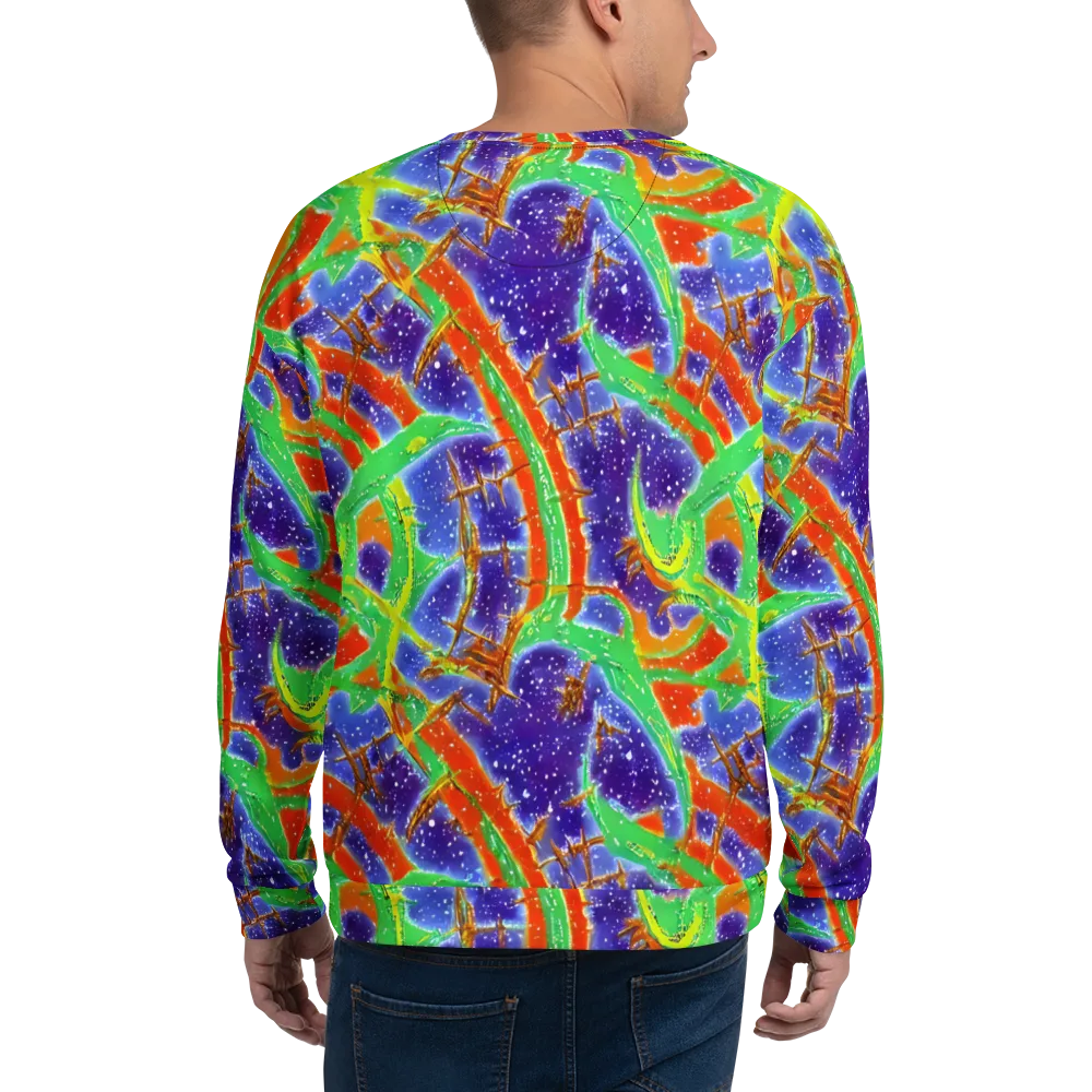Blue Ember Maze on Sweatshirt — Back
