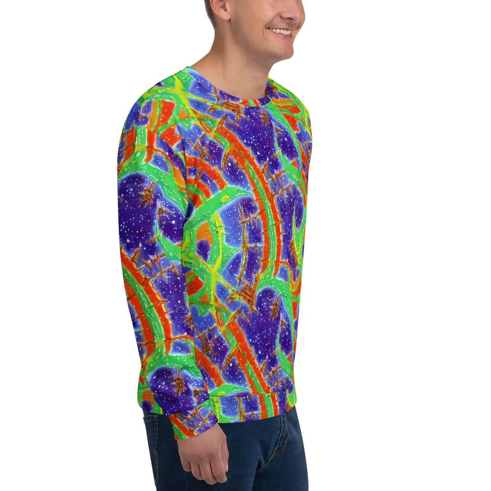 Blue Ember Maze on Sweatshirt — Right Front