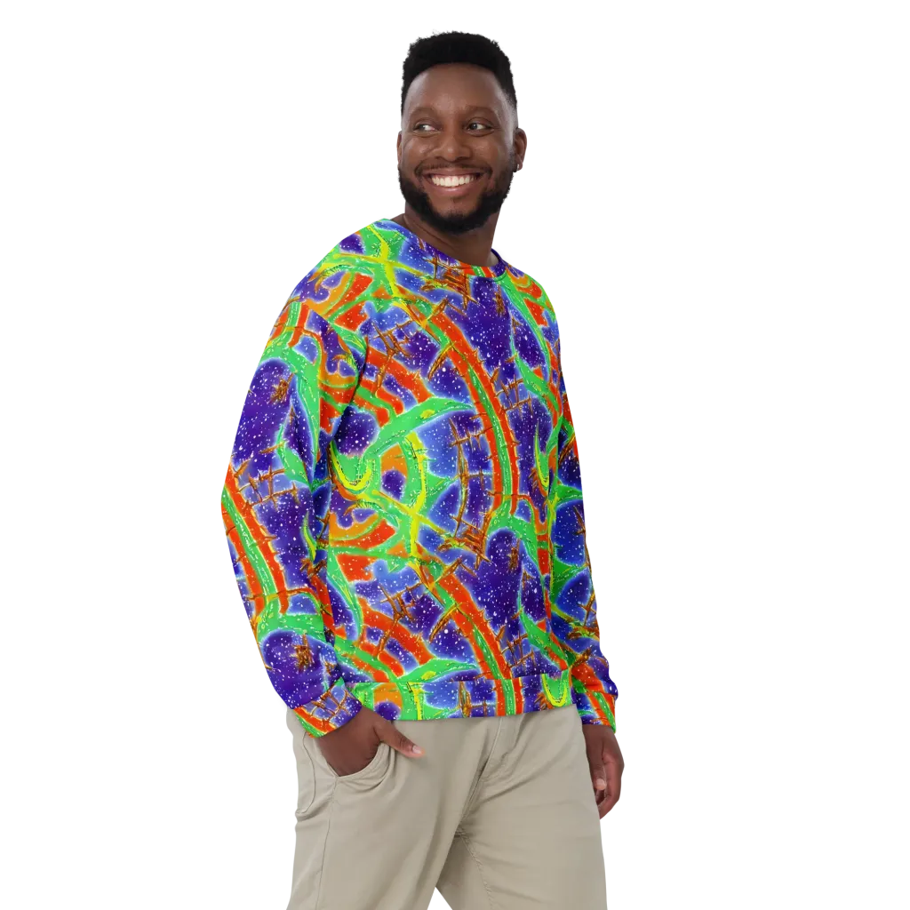 Blue Ember Maze on Sweatshirt — Front