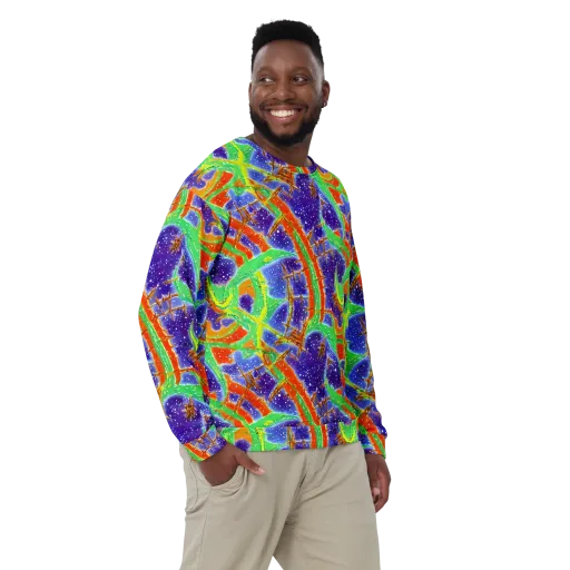 Blue Ember Maze on a Sweatshirt