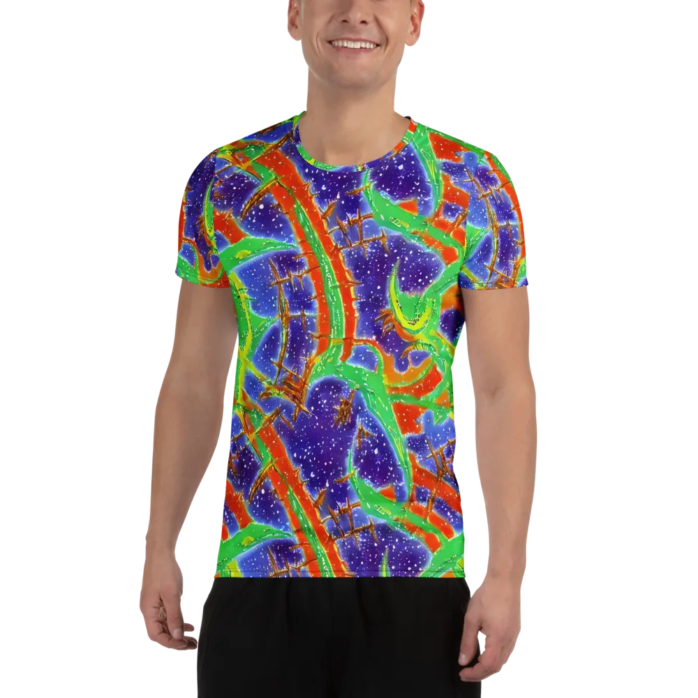 Blue Ember Maze on Men's Athletic T-Shirt — Front