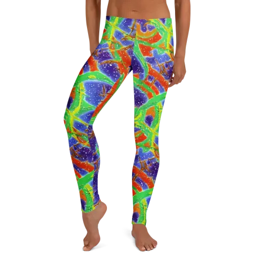 Blue Ember Maze on a Leggings