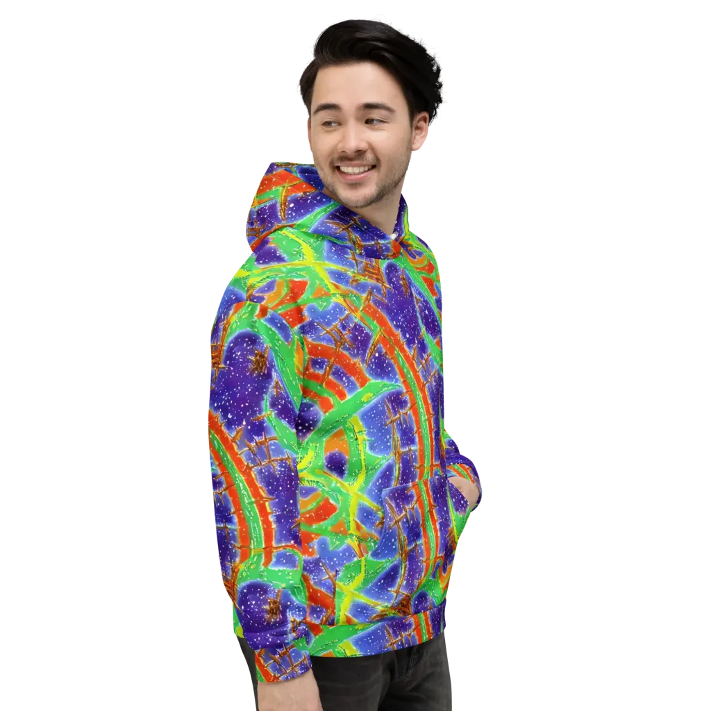 Blue Ember Maze on Hoodie — Right