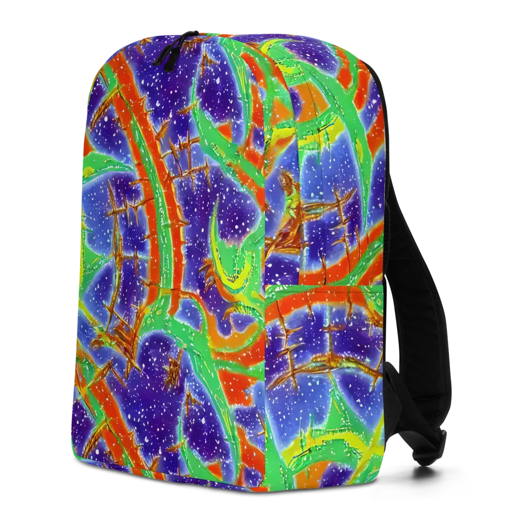 Blue Ember Maze on Minimalist Backpack — Left