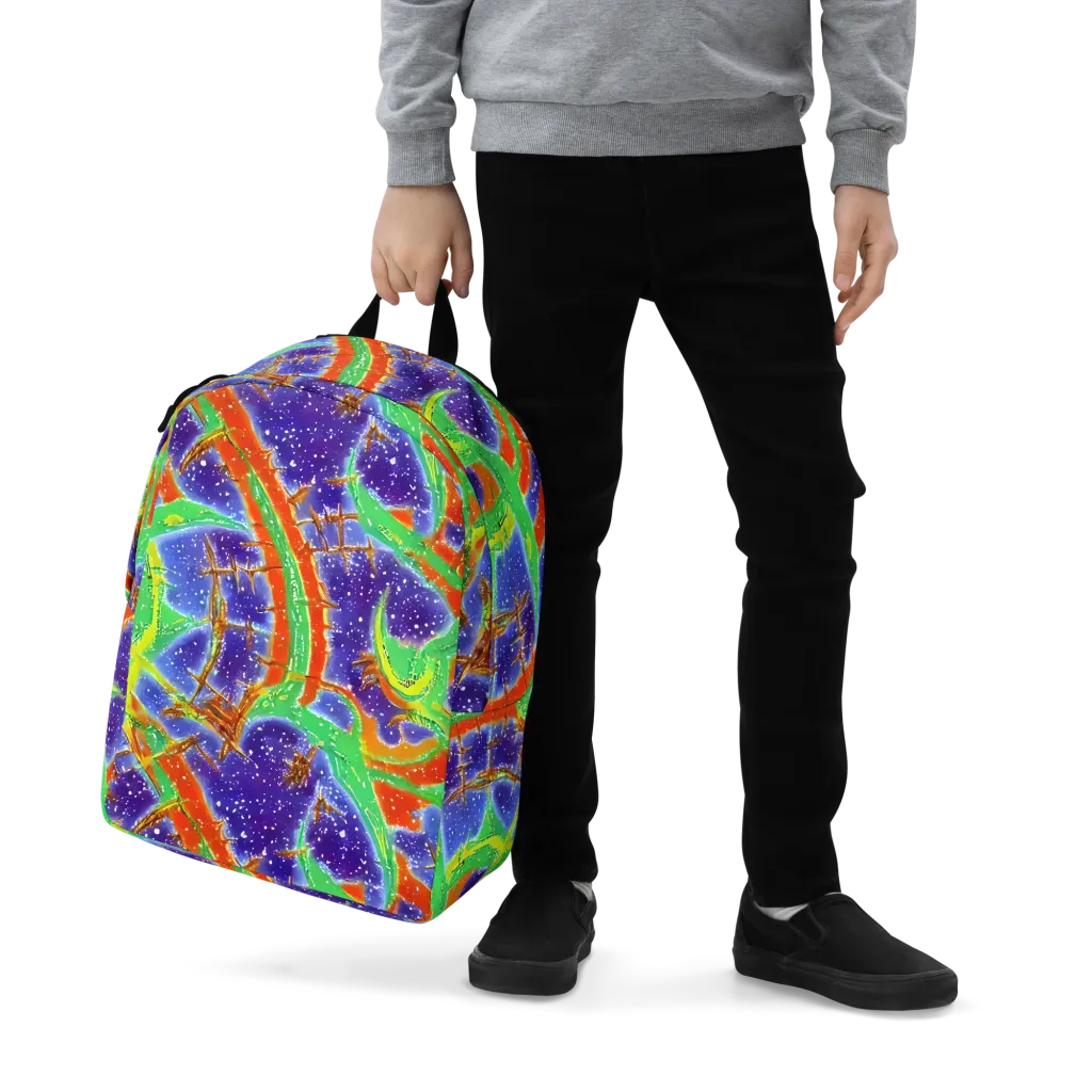 Blue Ember Maze on Minimalist Backpack — Zoomed-in