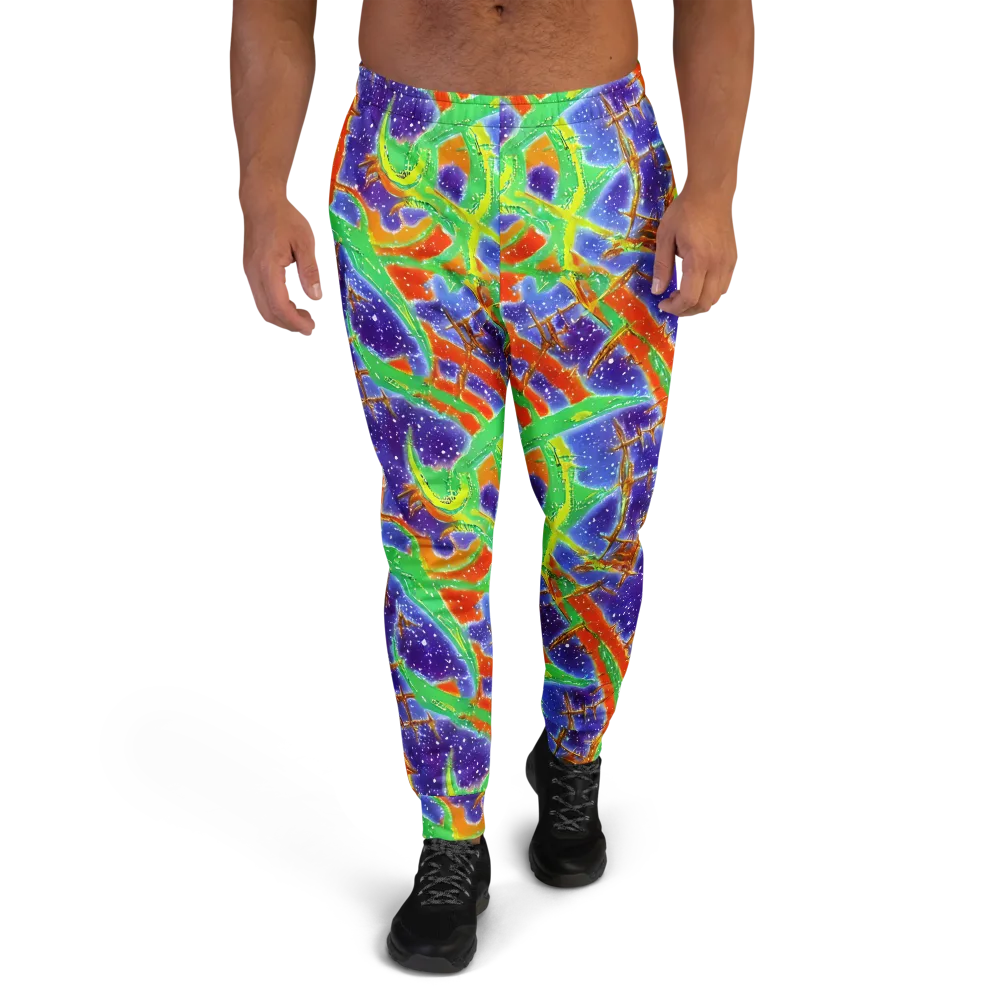 Blue Ember Maze on Men's Joggers — Front