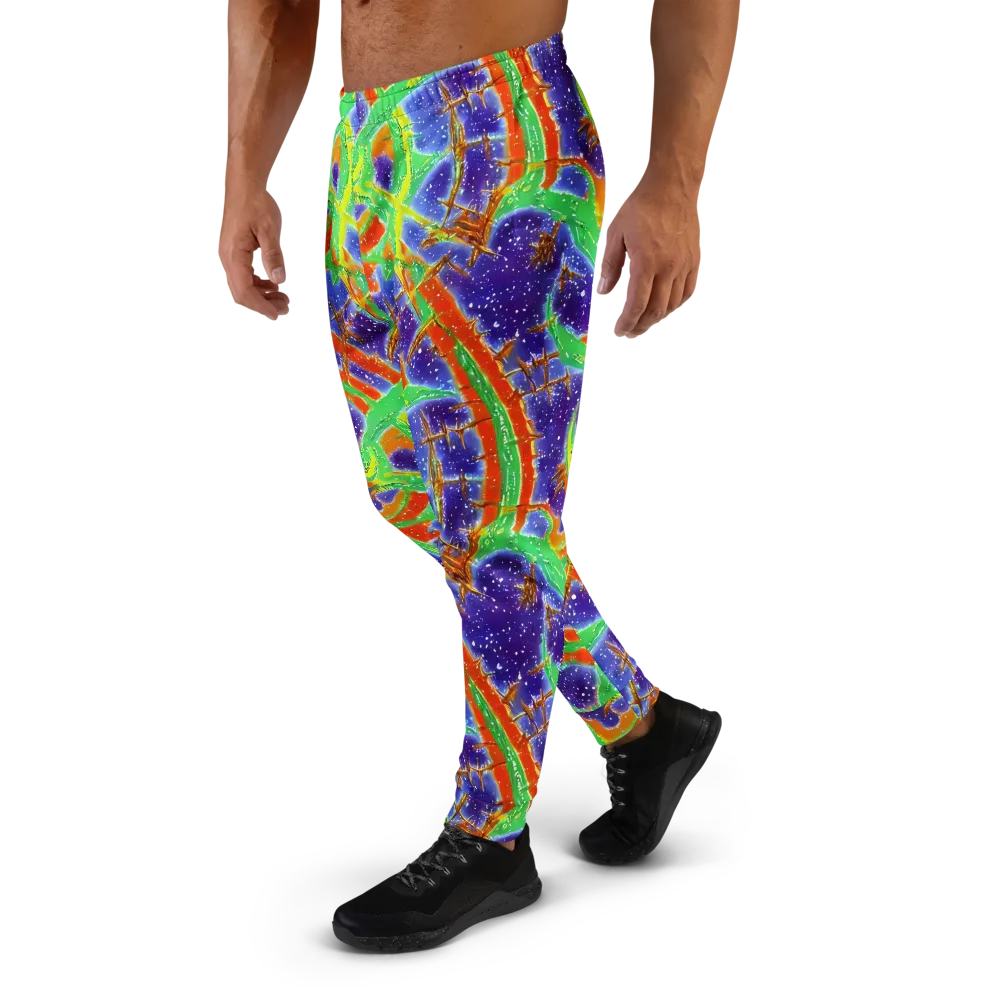 Blue Ember Maze on Men's Joggers — Left