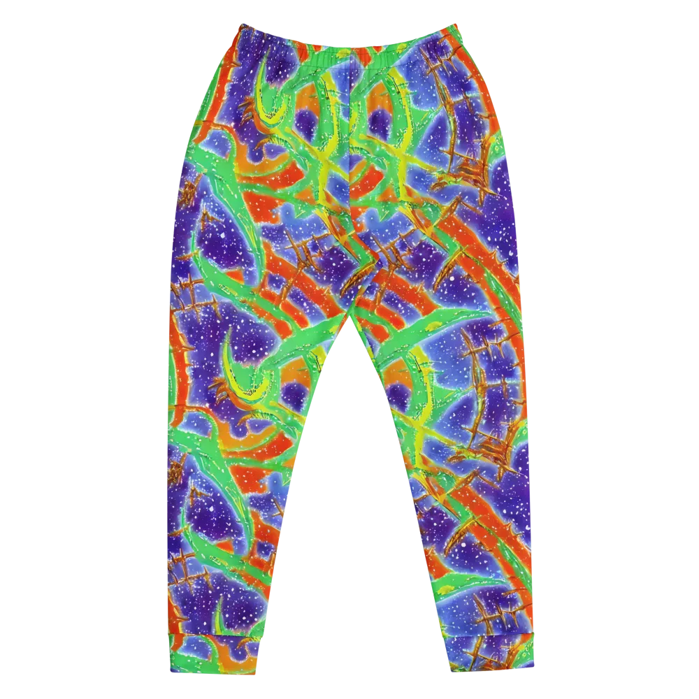 Blue Ember Maze on Men's Joggers — Front