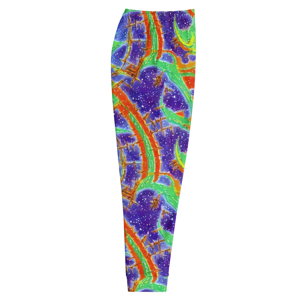 Blue Ember Maze on Men's Joggers — Right