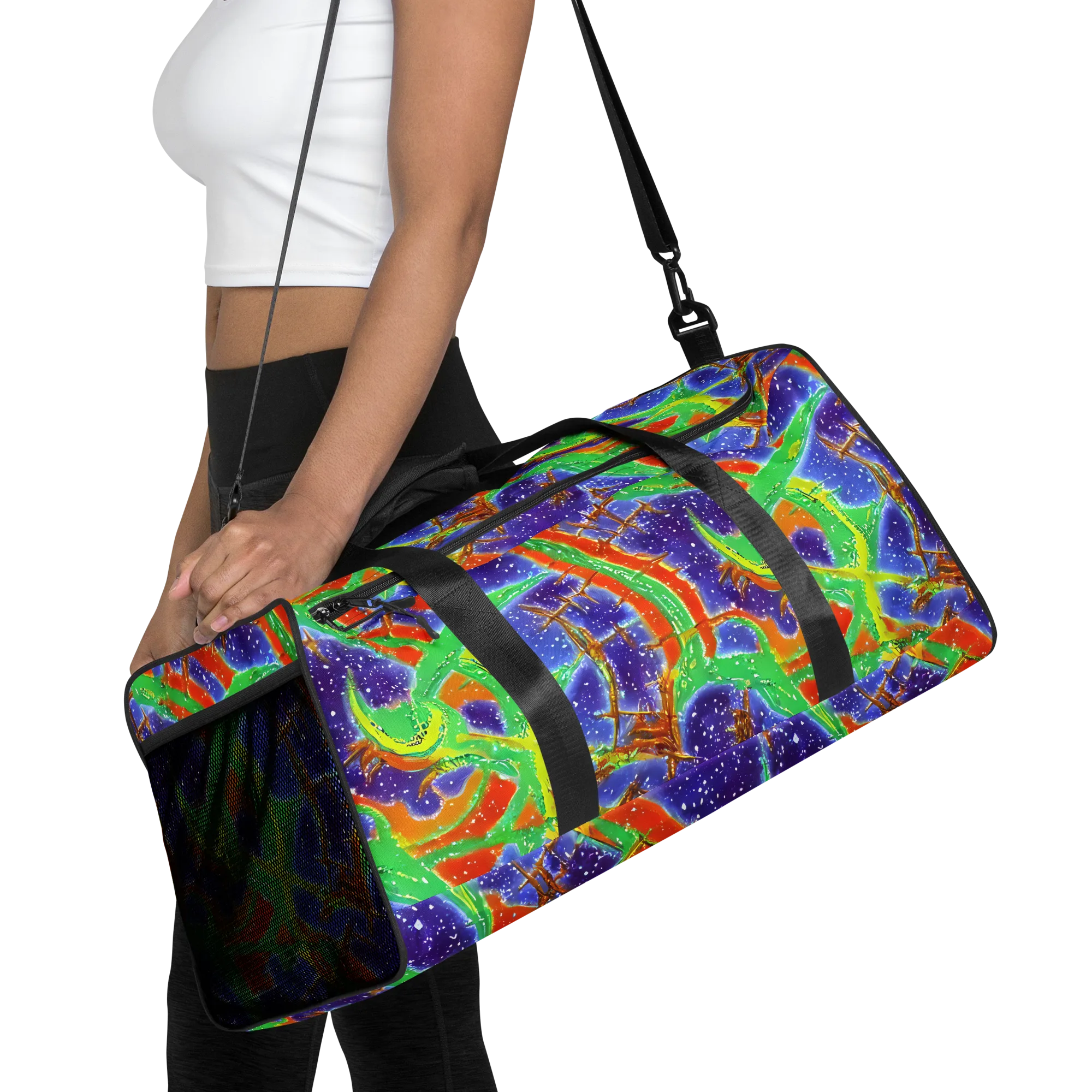 Blue Ember Maze on Duffle Bag — Front