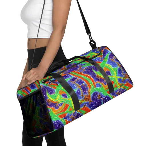 Blue Ember Maze on a Duffle Bag