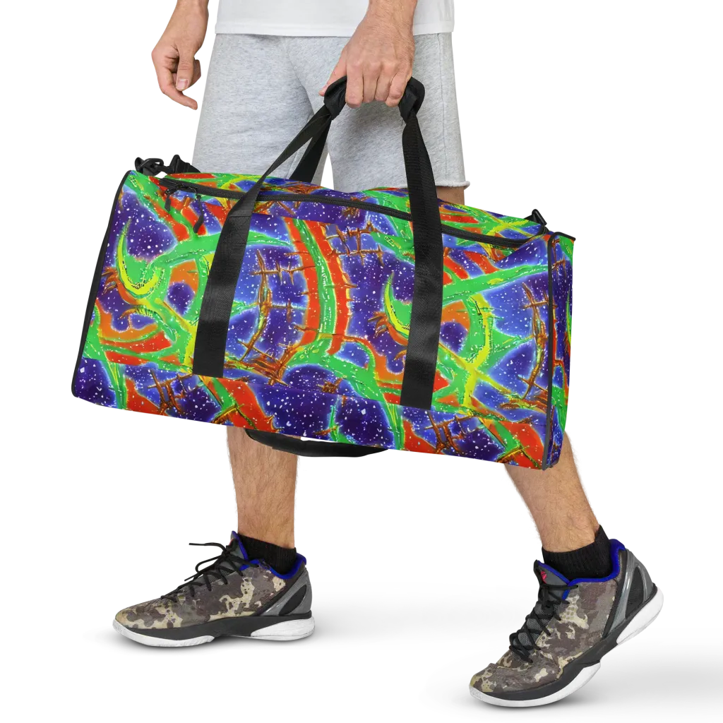 Blue Ember Maze on Duffle Bag — Front