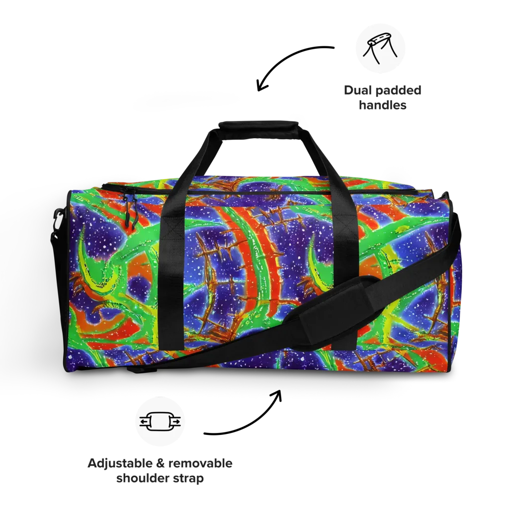 Blue Ember Maze on Duffle Bag — Front