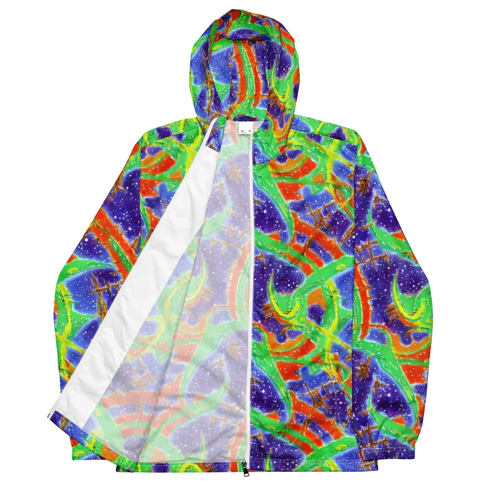 Blue Ember Maze on Men's Windbreaker — Front