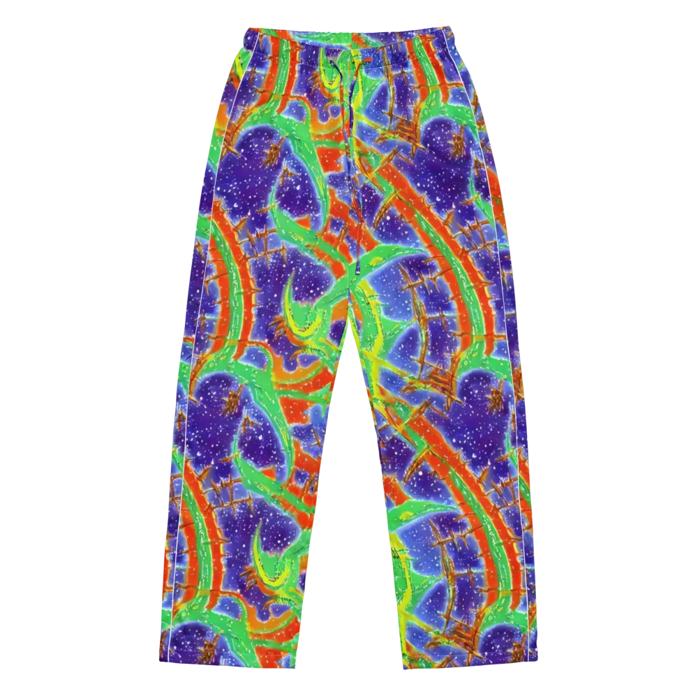 Blue Ember Maze on Women's Pajama Pants — Front
