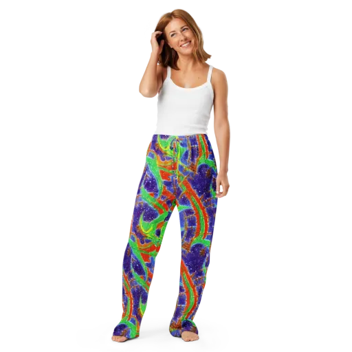 Blue Ember Maze on a Women's Pajama Pants