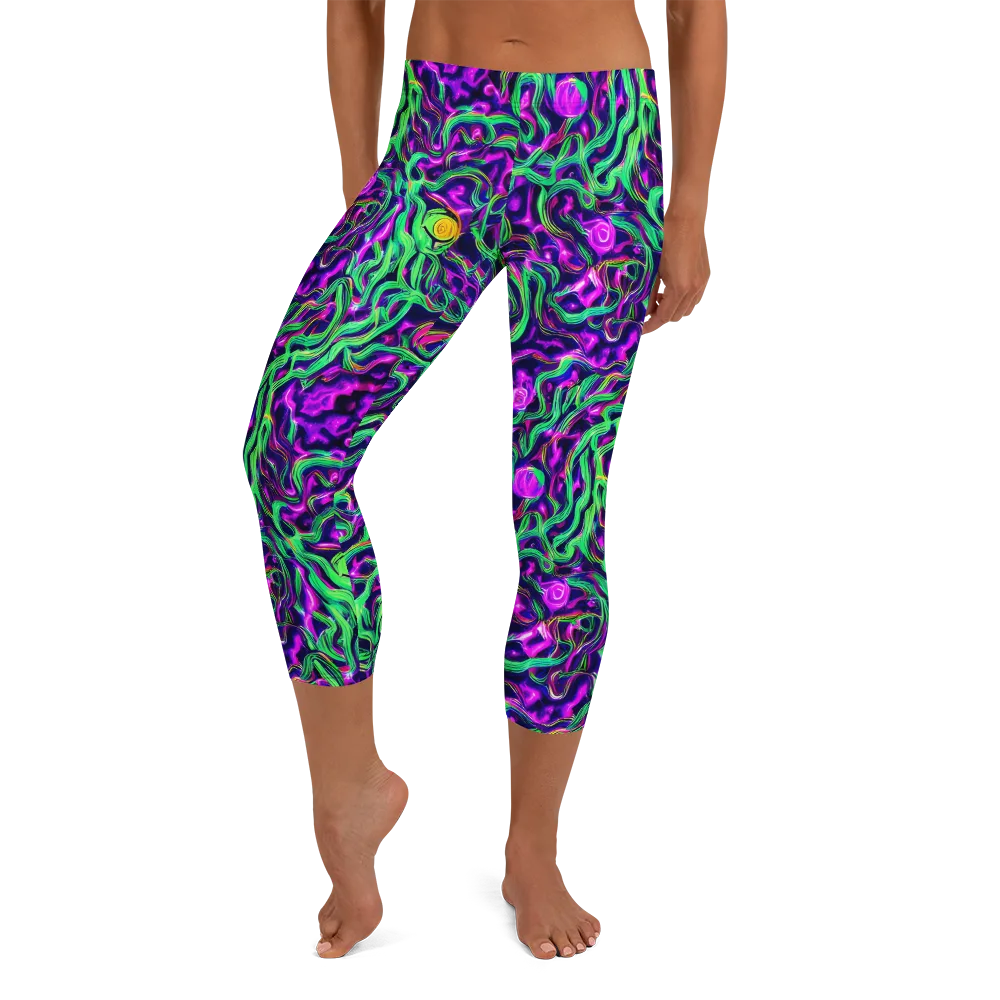 Hypercolor Grove on Capri Leggings — Front