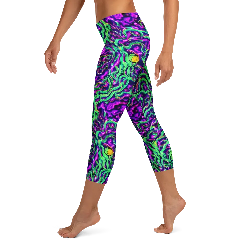 Hypercolor Grove on Capri Leggings — Left