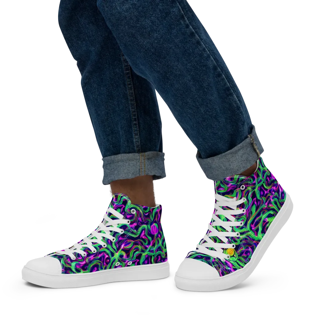 Hypercolor Grove on Men's High Top Canvas Shoes — Left