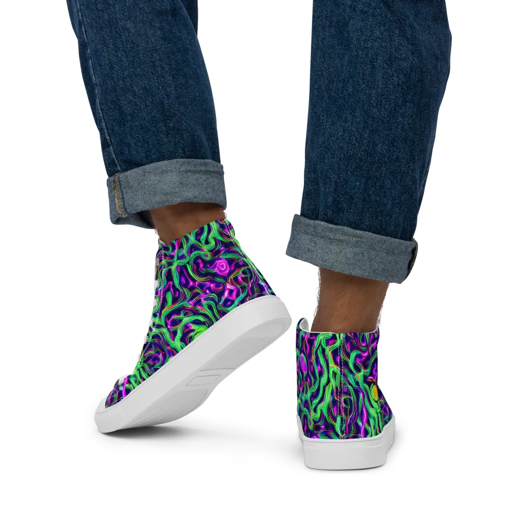 Hypercolor Grove on Men's High Top Canvas Shoes — Back
