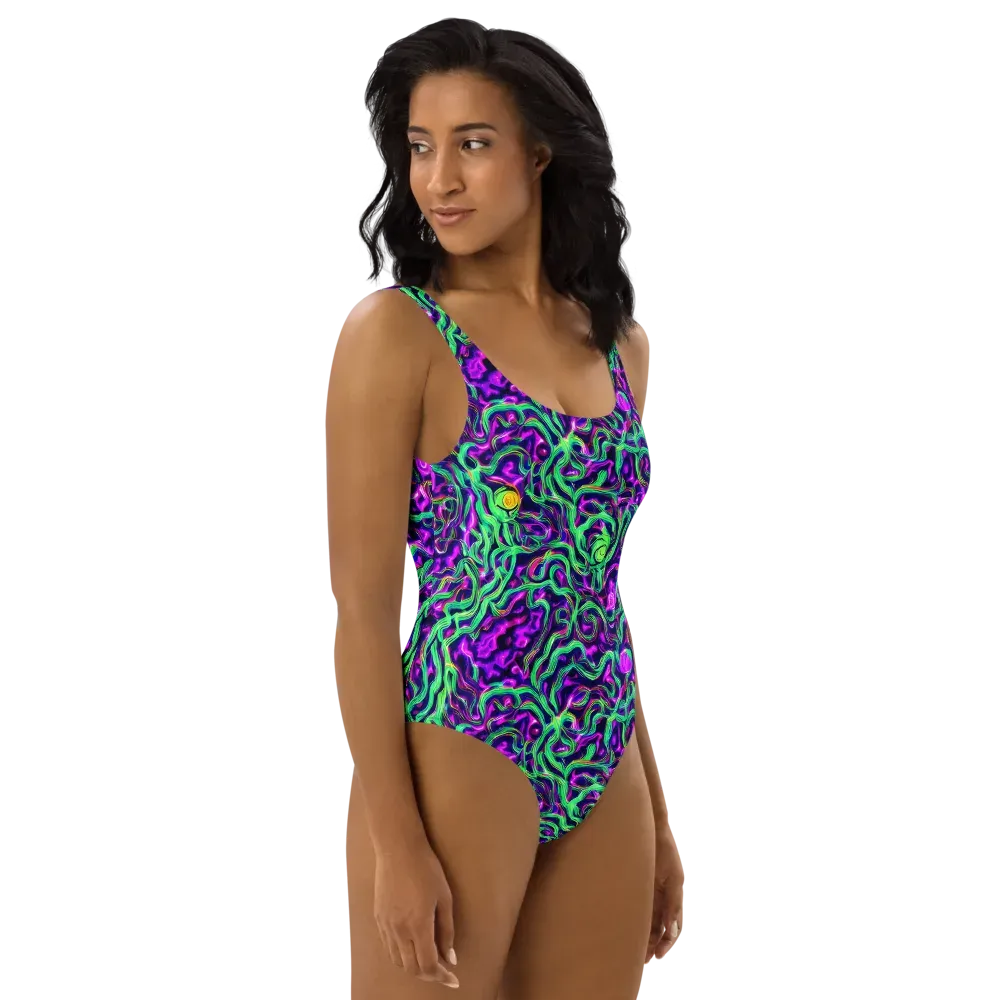 Hypercolor Grove on One-Piece Swimsuit — Right