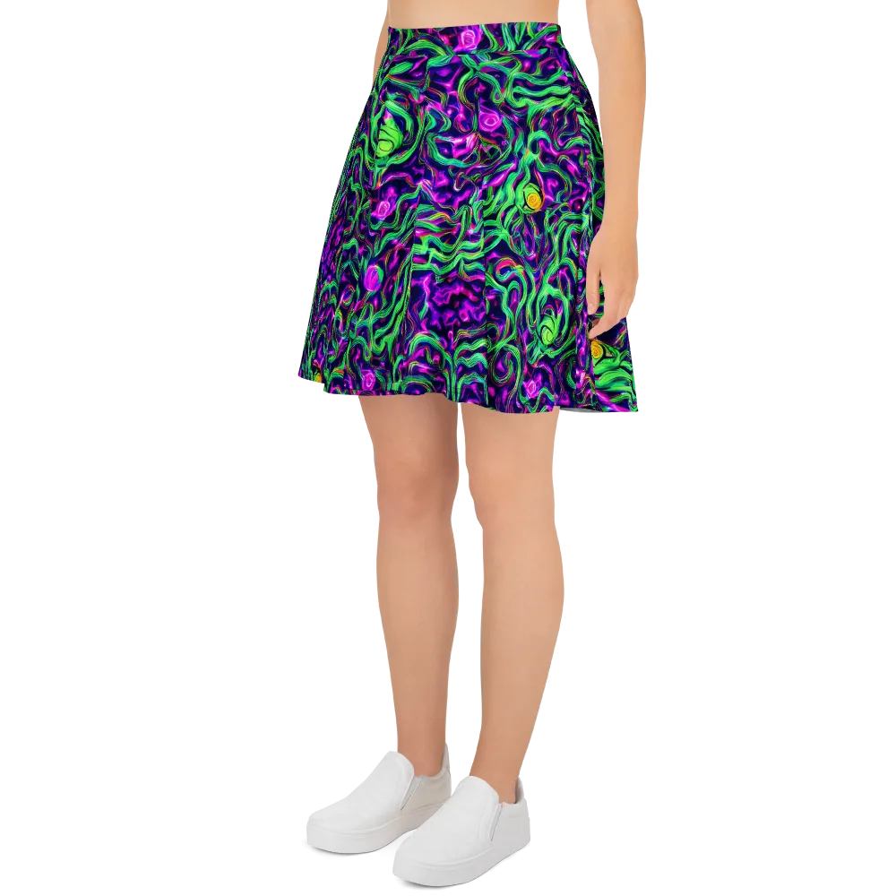 Hypercolor Grove on Skater Skirt — Left